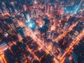 AIpowered city with smart buildings and autonomous vehicles