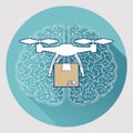 AIPowered Drone Delivery Concept Illustration Royalty Free Stock Photo
