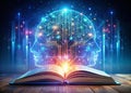 AIPowered Learning Revolutionizes Education A Digital Book Unveils the Future of Interactive Study Royalty Free Stock Photo