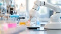 AIpowered robotic arm conducting experiments in a cuttingedge biotechnology lab Royalty Free Stock Photo