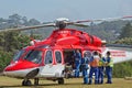 Air ambulance takes a man to hospital Royalty Free Stock Photo