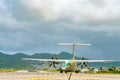 Air Antilles medium twin turbo-prop regional aircraft ATR 42-500 Royalty Free Stock Photo