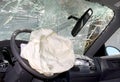 Air Bag Deployed in Car Wreck Aftermath Royalty Free Stock Photo