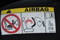 Air bag symbol in the car