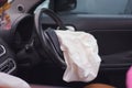 The air bag was broken due to an accidental damage. Royalty Free Stock Photo