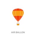 Air Ballon flat icon. Colored element sign from transport collection. Flat Air Ballon icon sign for web design Royalty Free Stock Photo