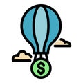 Air ballon startup icon color outline vector