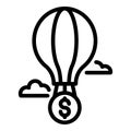 Air ballon startup icon, outline style