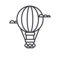 Air balloon,aerostat vector line icon, sign, illustration on background, editable strokes Royalty Free Stock Photo