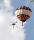 The air balloon and a big tropical spider