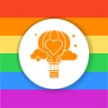 Air balloon black glyph icon. LGBT support.