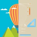 Air balloon and draft background