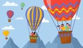 Air balloon flight vector concept