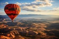 Air balloon flight at the zuni desert. The Zuni Reservation is in New Mexico on the Arizona Border