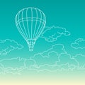 Air balloon flying in the clouds vector