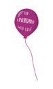 Air balloon with For Grandma with Love text semi flat color vector object