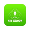 Air balloon icon green vector Royalty Free Stock Photo