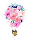 Air balloon made of flowers Royalty Free Stock Photo