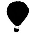 Air balloon silhouette black and white icon