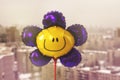 Air balloon with smiley face Royalty Free Stock Photo