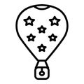 Air balloon with stars icon, outline style Royalty Free Stock Photo