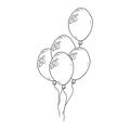 Air balloons. Vector of sketch balloon for childrens holiday