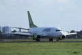 AirBaltic jet plane taxiing in airport