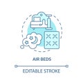 Air beds blue concept icon