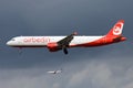 Air Berlin Airbus A321 D-ALSA passenger plane parallel landing at Frankfurt airport