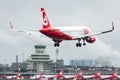 Air Berlin D-ABHJ - Airbus A320-214 approaching Tegel Airpot Royalty Free Stock Photo