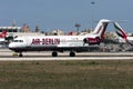 Air Berlin Fokker 100 after landing Royalty Free Stock Photo