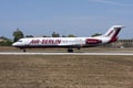 Air Berlin Fokker 100 after landing Royalty Free Stock Photo