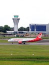 Air Berlin Plane at Birmingham Airport. Royalty Free Stock Photo