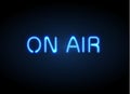 On Air broadcast radio neon sign vector illustration. Royalty Free Stock Photo