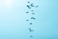 Air bubble and water splash,Water splash isolated on blue background Royalty Free Stock Photo