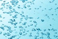Air bubble and water splash,Water splash isolated on blue background Royalty Free Stock Photo