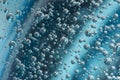 Air bubbles in blue water. Macro Royalty Free Stock Photo