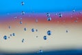 Air bubbles on blue, yellow and red backroud Royalty Free Stock Photo