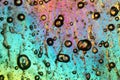 Air bubbles in ice under the microscope Royalty Free Stock Photo