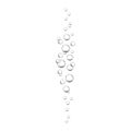 Air bubbles rising up underwater. Fizzy drink, carbonated sparkling water, soda, lemonade, champagne, beer. Oxygen Royalty Free Stock Photo