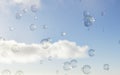 Air bubbles in sky. Soap bubbles background. 3D rendering Royalty Free Stock Photo