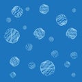 Air bubbles in the water. Original pattern of sky blue balls on solid color background. Suitable for decorating ceramic tiles used