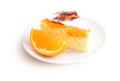 Air cake with oranges and sugar Royalty Free Stock Photo
