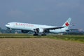 Air Canada airlines plane landing on runway Royalty Free Stock Photo