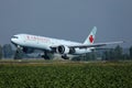 Air Canada airlines plane landing on runway Royalty Free Stock Photo