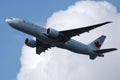 Air Canada airplane flying up in the sky Royalty Free Stock Photo