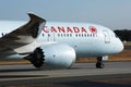 Air Canada plane, close-up view