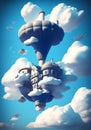 Air Castle, Generative AI Illustration Royalty Free Stock Photo