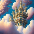 Air Castle, Generative AI Illustration Royalty Free Stock Photo