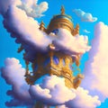 Air Castle, Generative AI Illustration Royalty Free Stock Photo